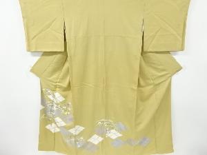 リサイクル　稲穂束模様刺繍色留袖(比翼付き)